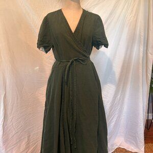 Green Son De Flor Midi Wrap Dress